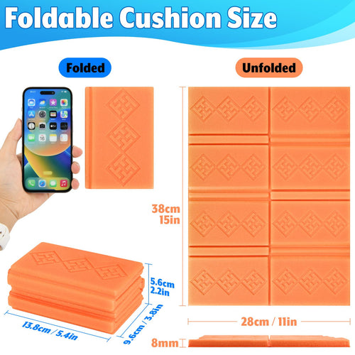 2 Pcs 15x11 Inch Foldable Waterproof Camping Seat Cushion T58488