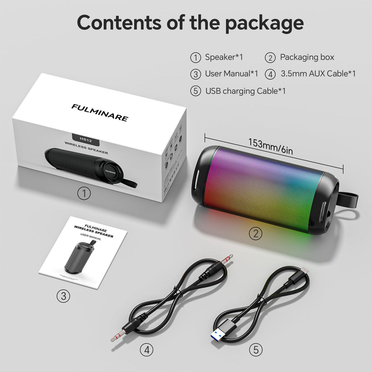 Bluetooth Speaker Wireless 26W Portable IPX5 Waterproof Black K624600