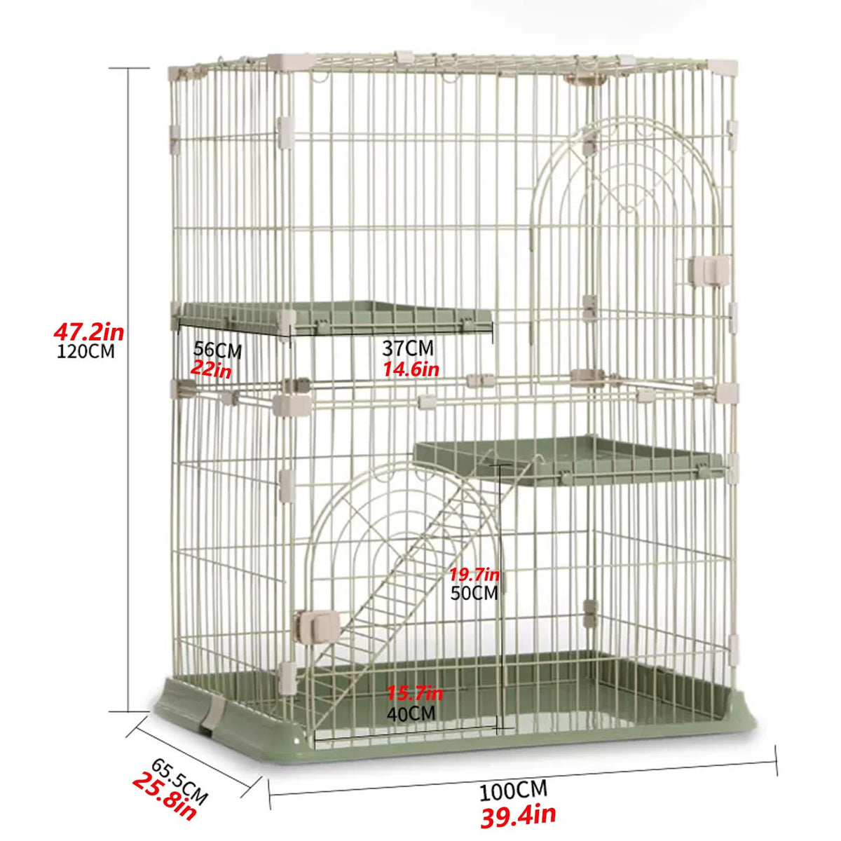 4-Tier Cat Cage Playpen with Hammock & Platforms C966