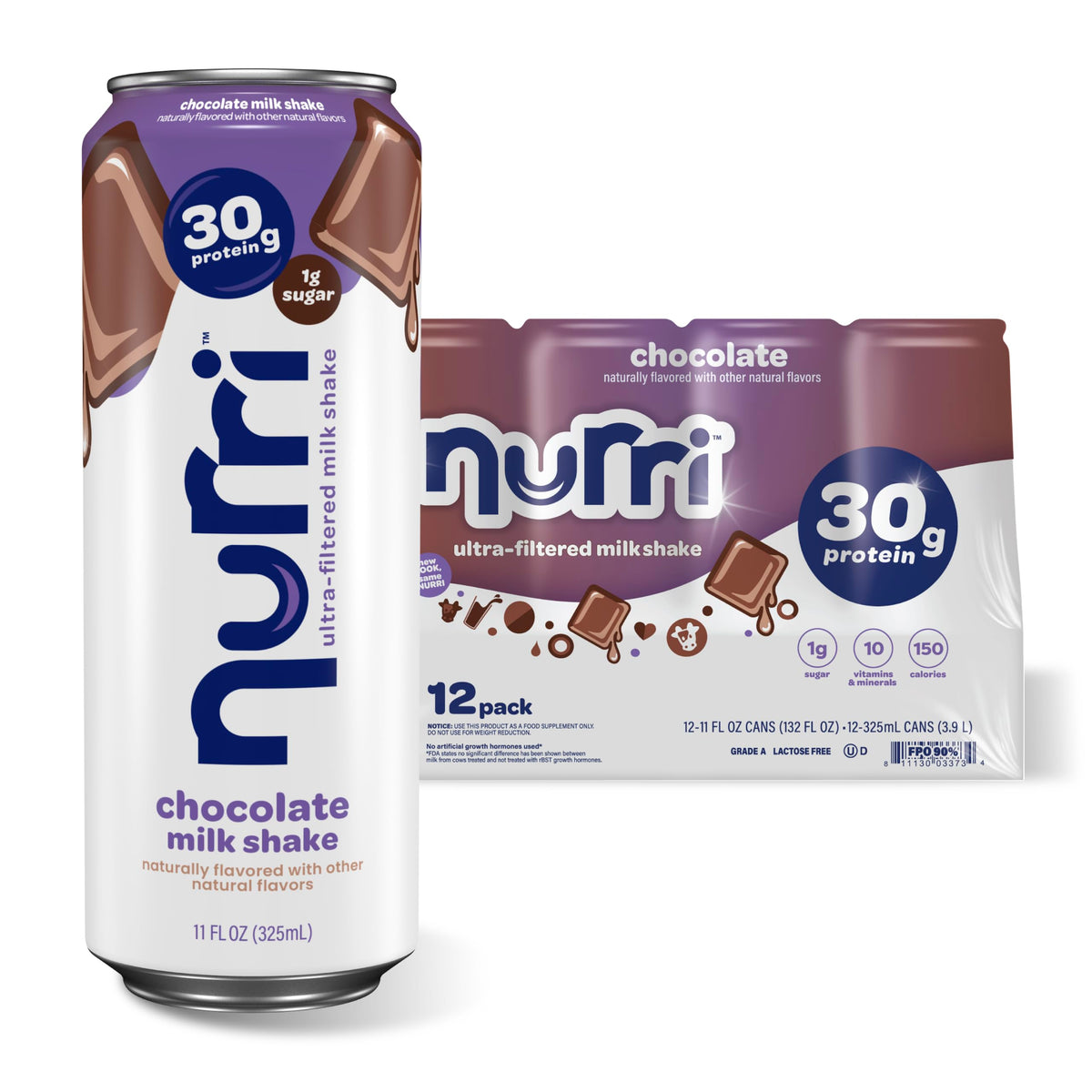 30g Protein Chocolate Lactose Free Milk Shake 12 Cans C855