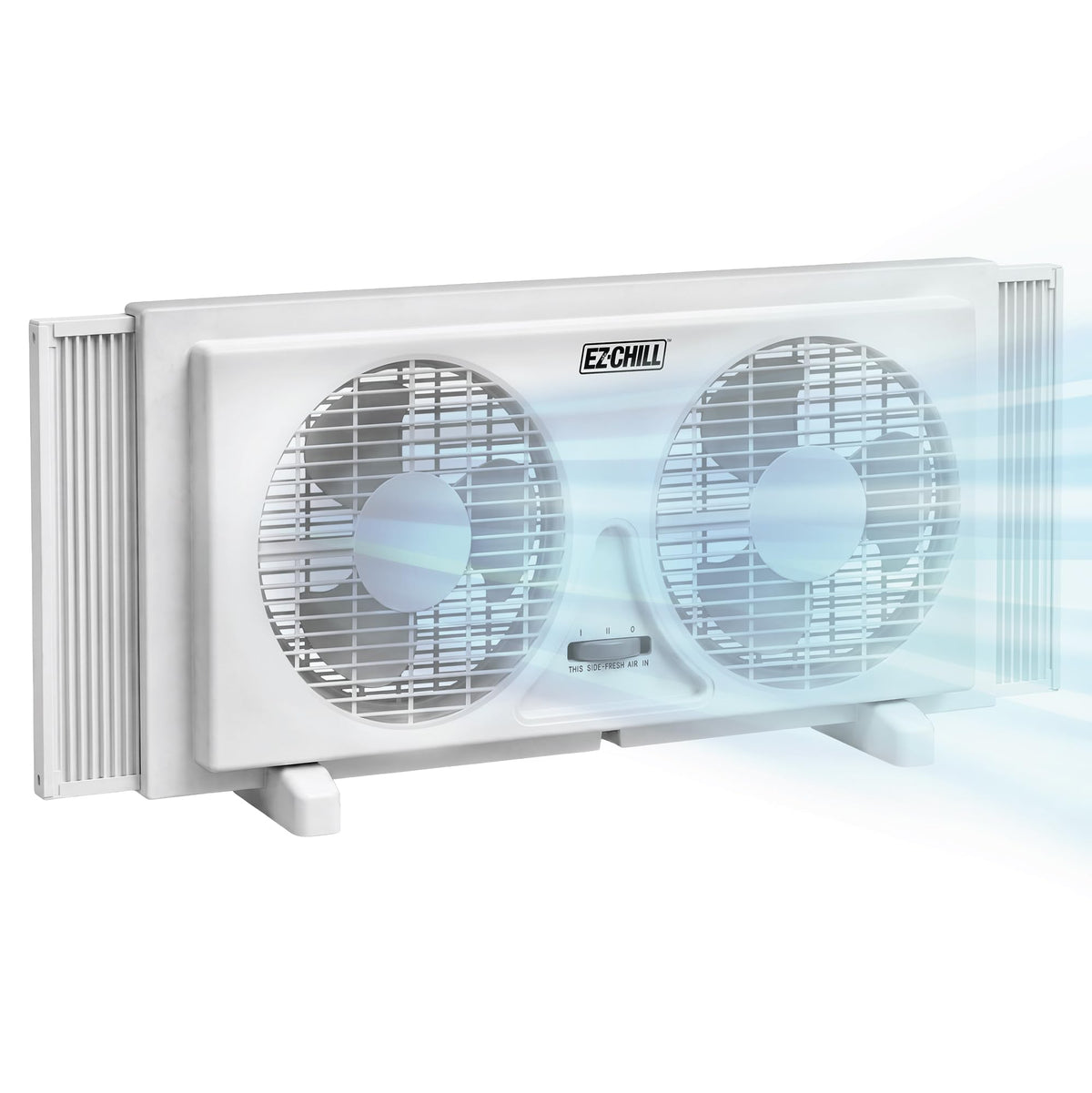 9" Twin Window Fan with Manual Reversible Airflow, 2 Speed, White T471128