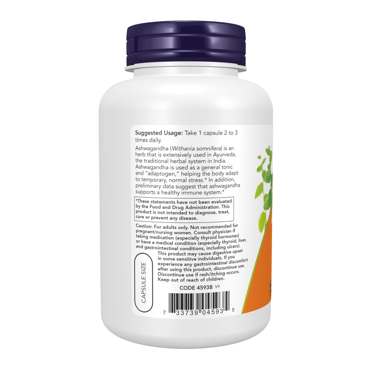 Ashwagandha 450 mg 180 Veg Caps Z653