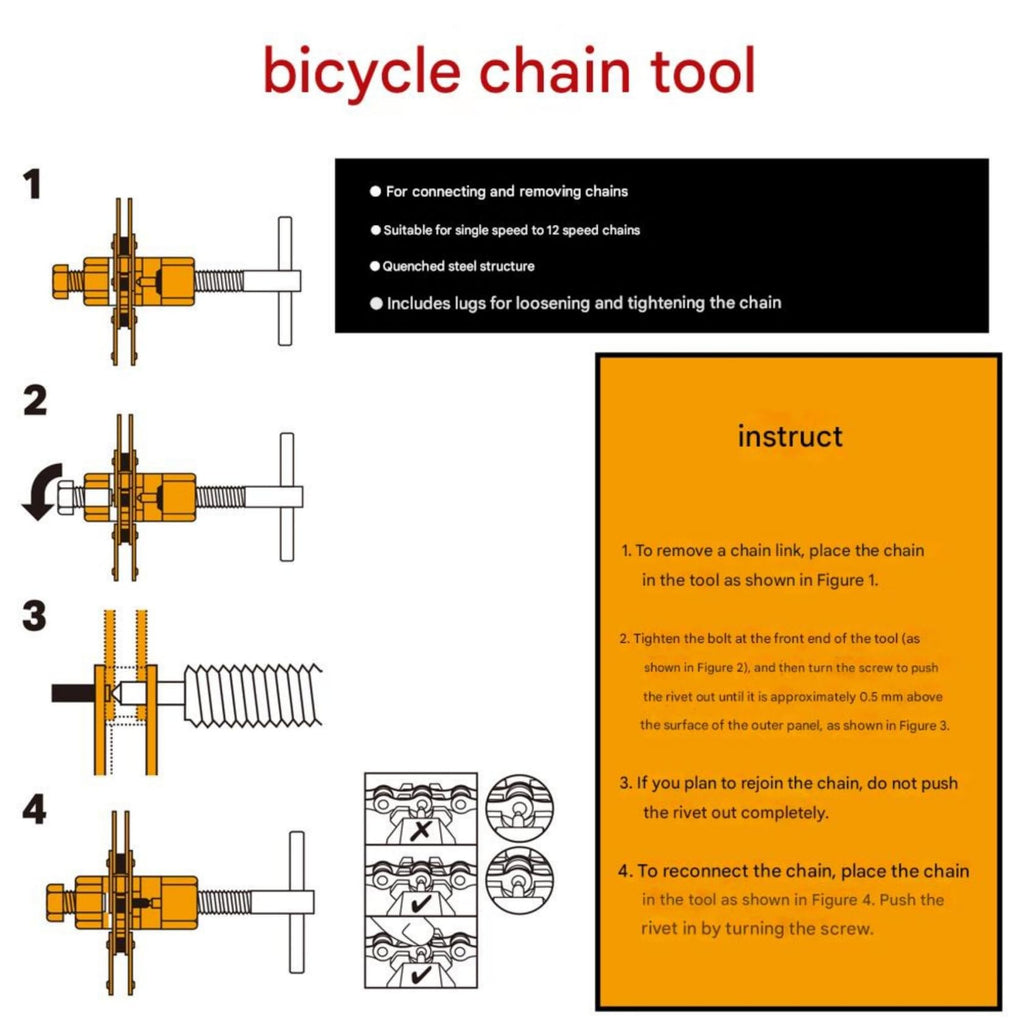 Bicycle Chain Breaker Removal Tool Kit X226665