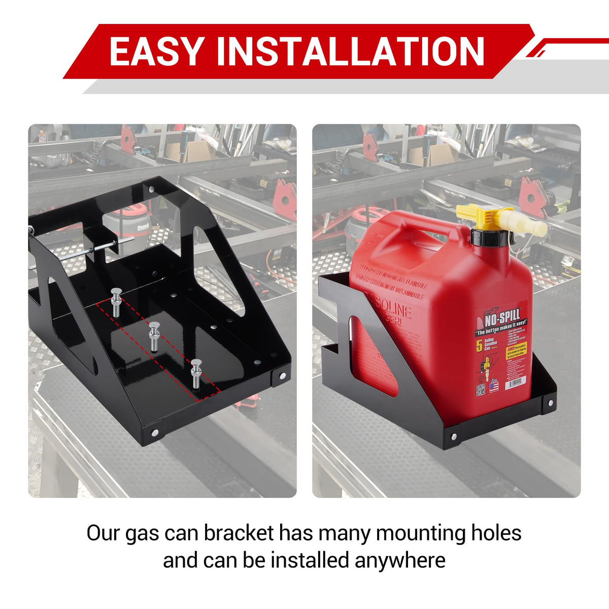 5 Gallon Trailer Gas Can Holder Rack X9839