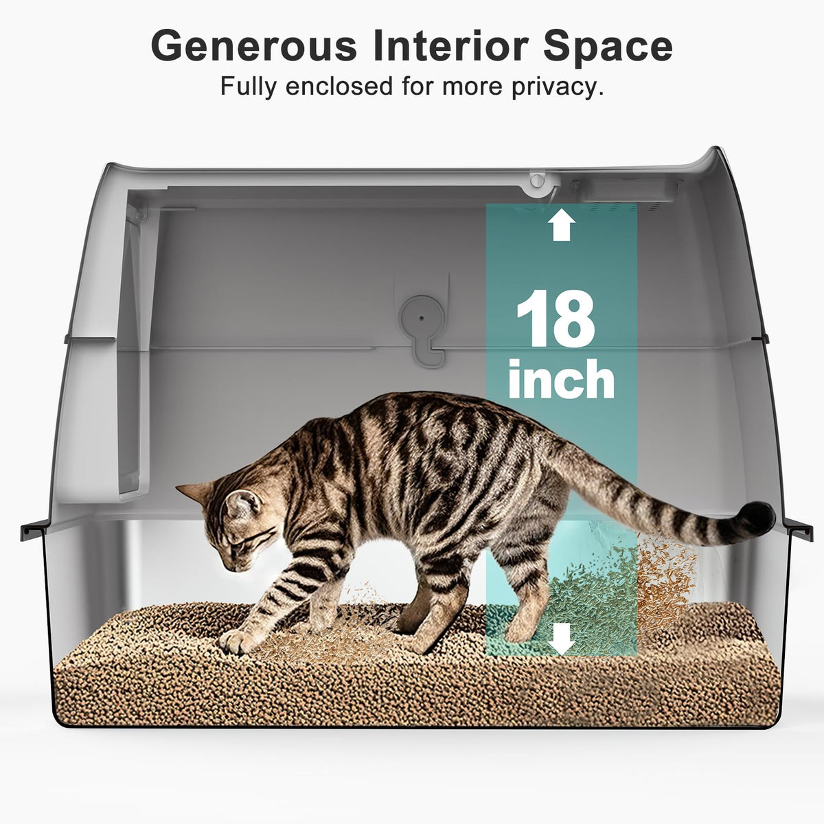 XL Stainless Steel Litter Box with Lid D88536
