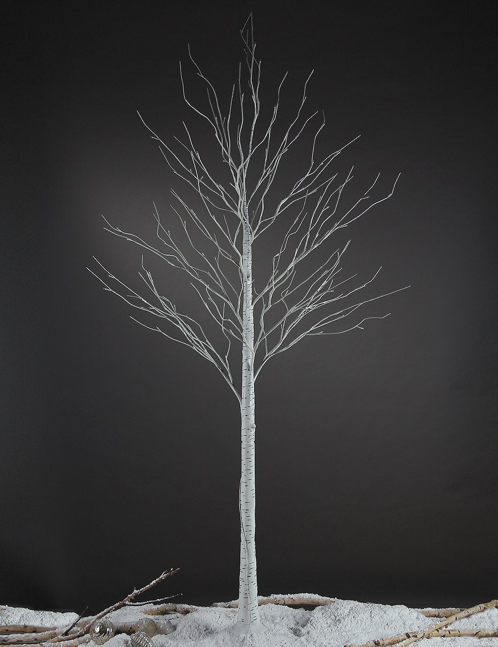 8FT 132 LED Lighted Birch Tree Warm White Y1081