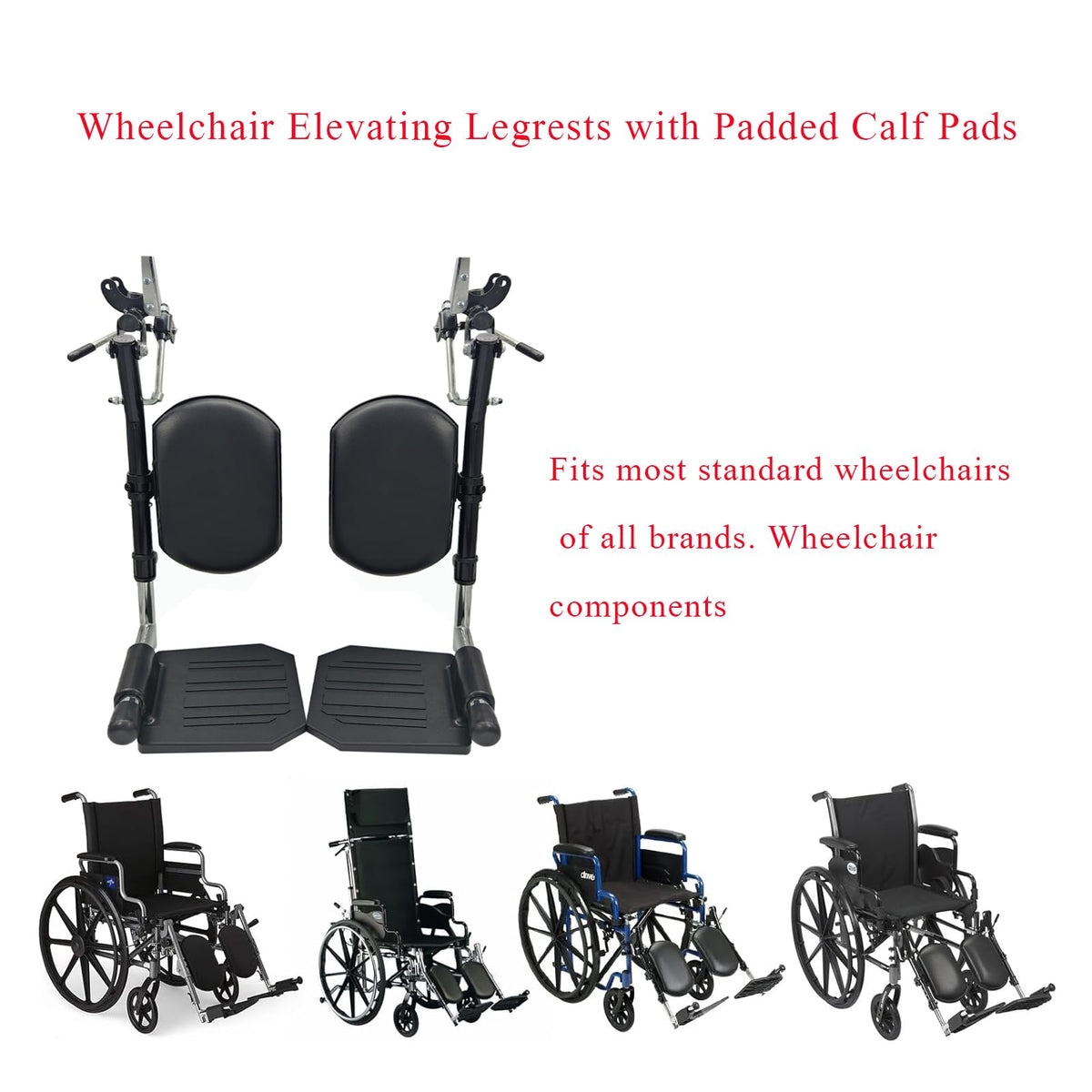 Black Padded Wheelchair Legrest Assembly A4850