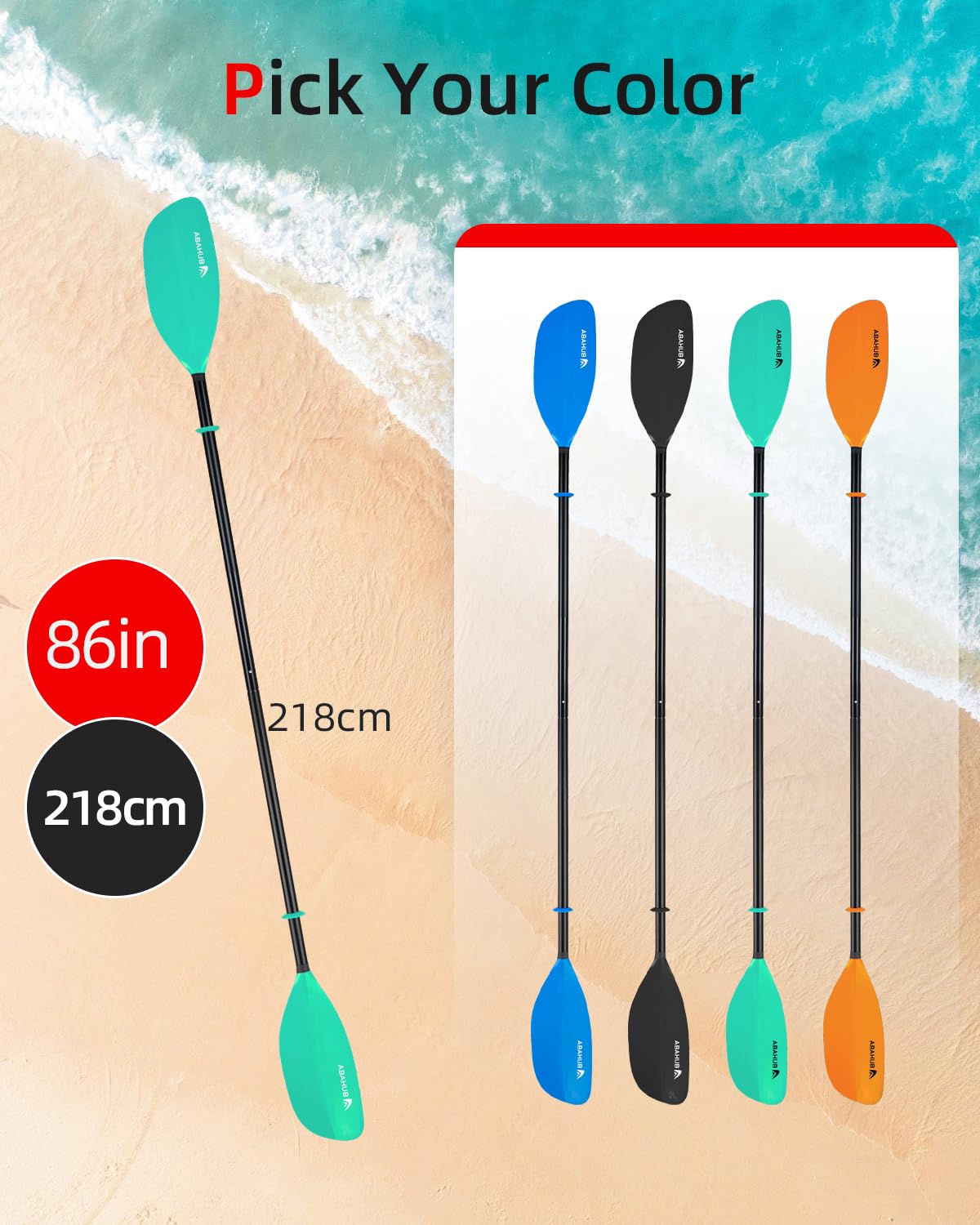 86in 2-Piece Aluminum Kayak Paddle V882200