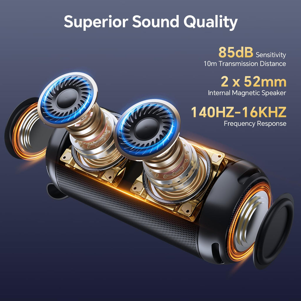 Bluetooth Speaker Wireless 26W Portable IPX5 Waterproof Black K624600