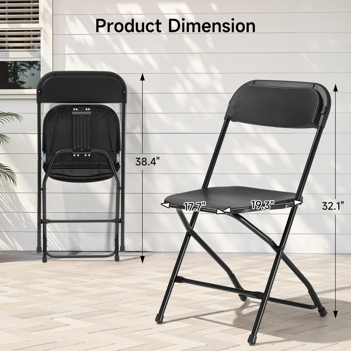 Folding Chairs 10 Pack 550LBS Capacity Heavy Duty Black I521