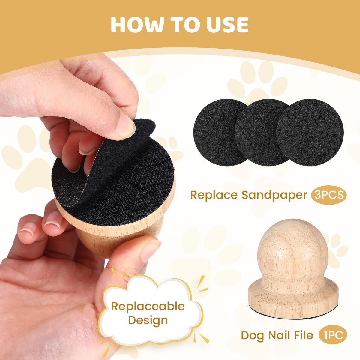 Dog Nail File with 3 Pcs Replaceable Sandpaper V225