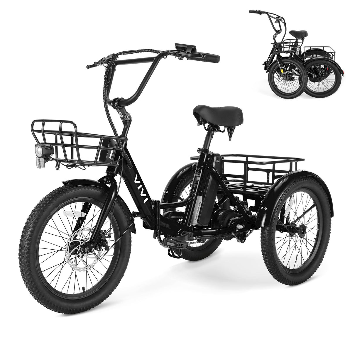 20'' Folding Electric Trike 750W 3-Wheel Bike with Removable Battery N280