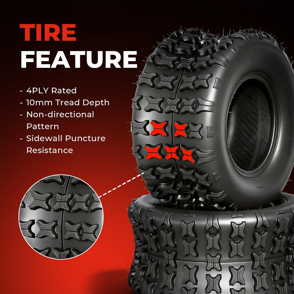 Set of 2 18x9.5-8 Tubeless All-Terrain Tires R5991