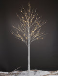 8FT 132 LED Lighted Birch Tree Warm White Y1081
