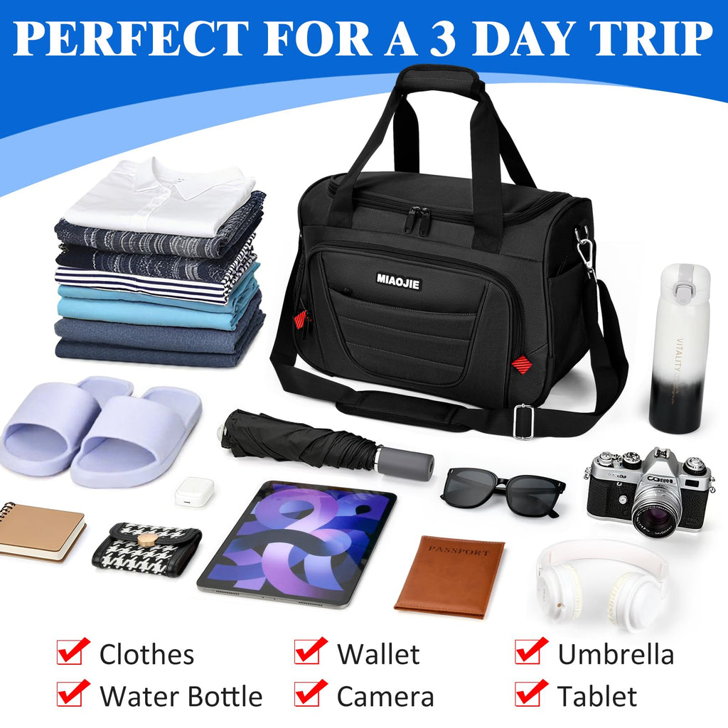 16 IN Black Underseat Carry On Luggage Bag T9174