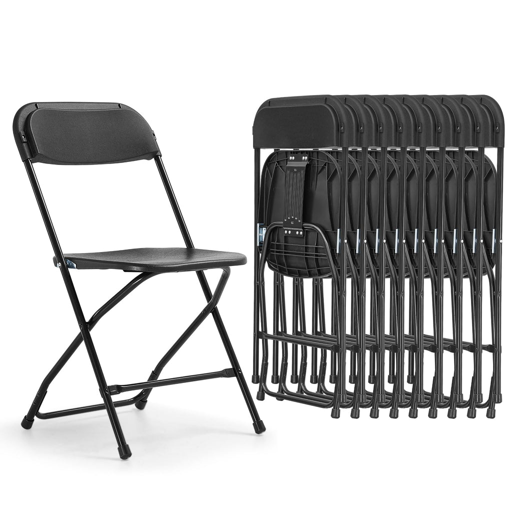 Folding Chairs 10 Pack 550LBS Capacity Heavy Duty Black I521