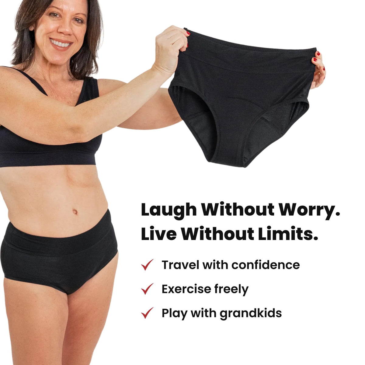 Washable Leak Proof Incontinence Underwear 3-Pack B360