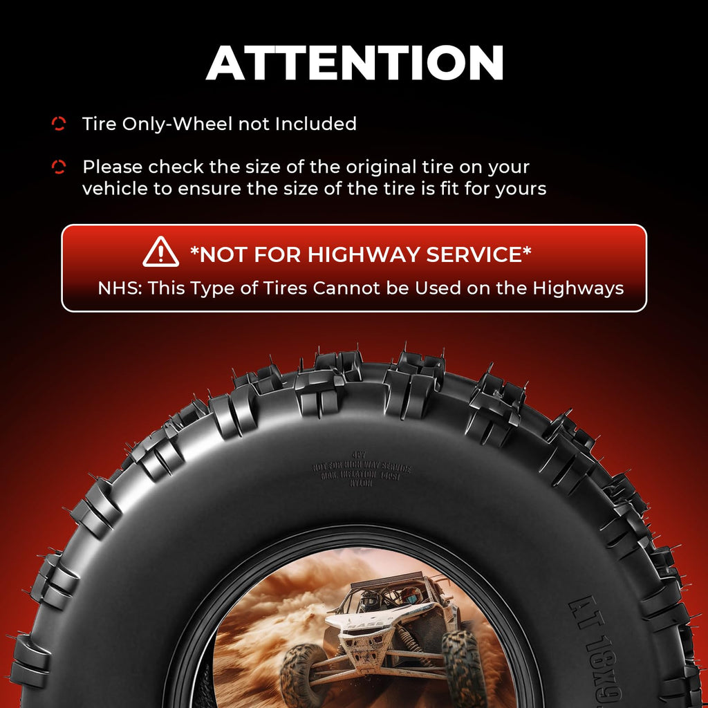 Set of 2 18x9.5-8 Tubeless All-Terrain Tires R5991