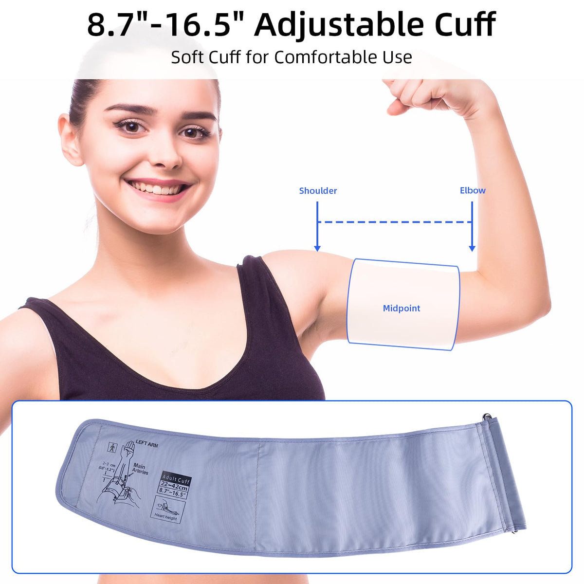 Automatic Upper Arm Blood Pressure Monitor with Adjustable Cuff P720