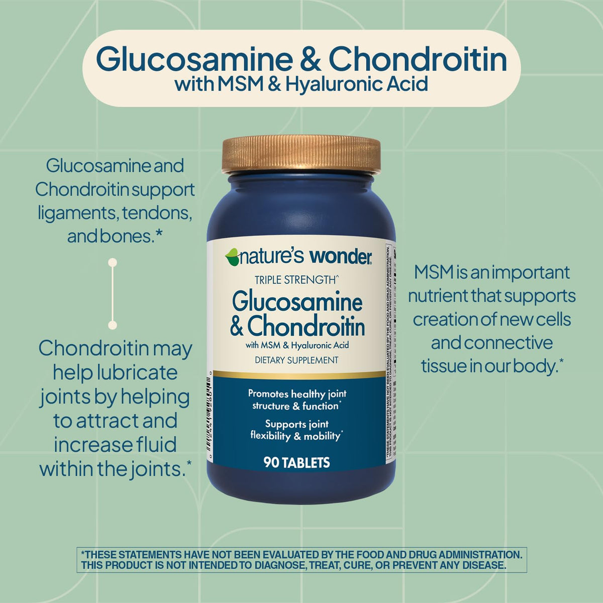 Triple Strength Glucosamine Chondroitin MSM 90 Tablets C245