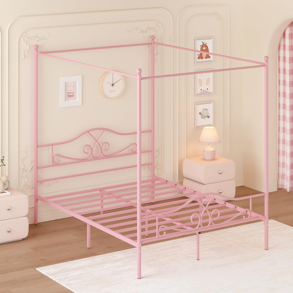 Full Size Canopy Bed Frame with 4 Posters G927