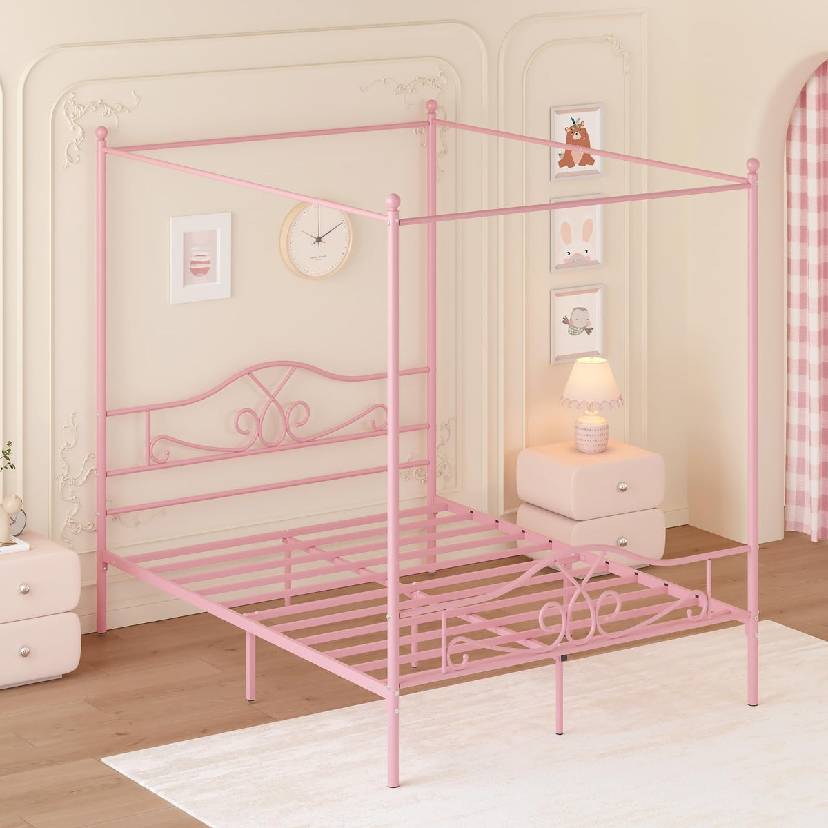 Full Size Canopy Bed Frame with 4 Posters G927
