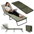 Camping Cot with Mattress Portable Folding Double Layer 1200D A19405