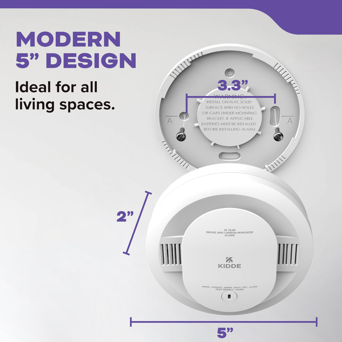 Smoke & Carbon Monoxide Detector, 10-Year Battery, 2 Pack J416