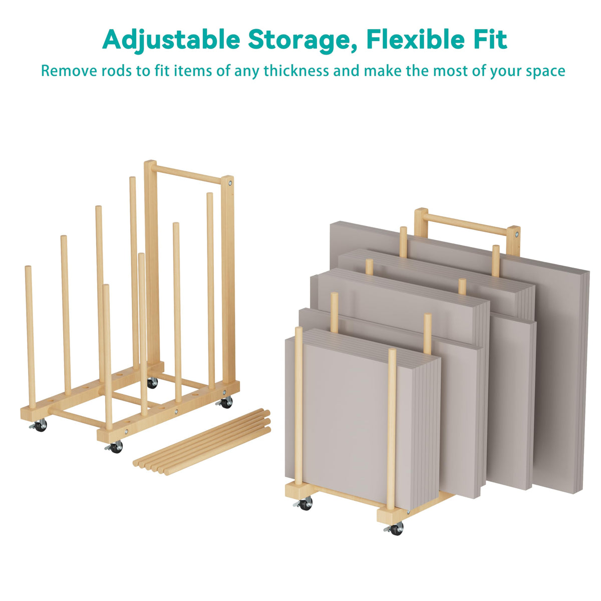 Canvas Storage Rack with Wheels and Handle C93070