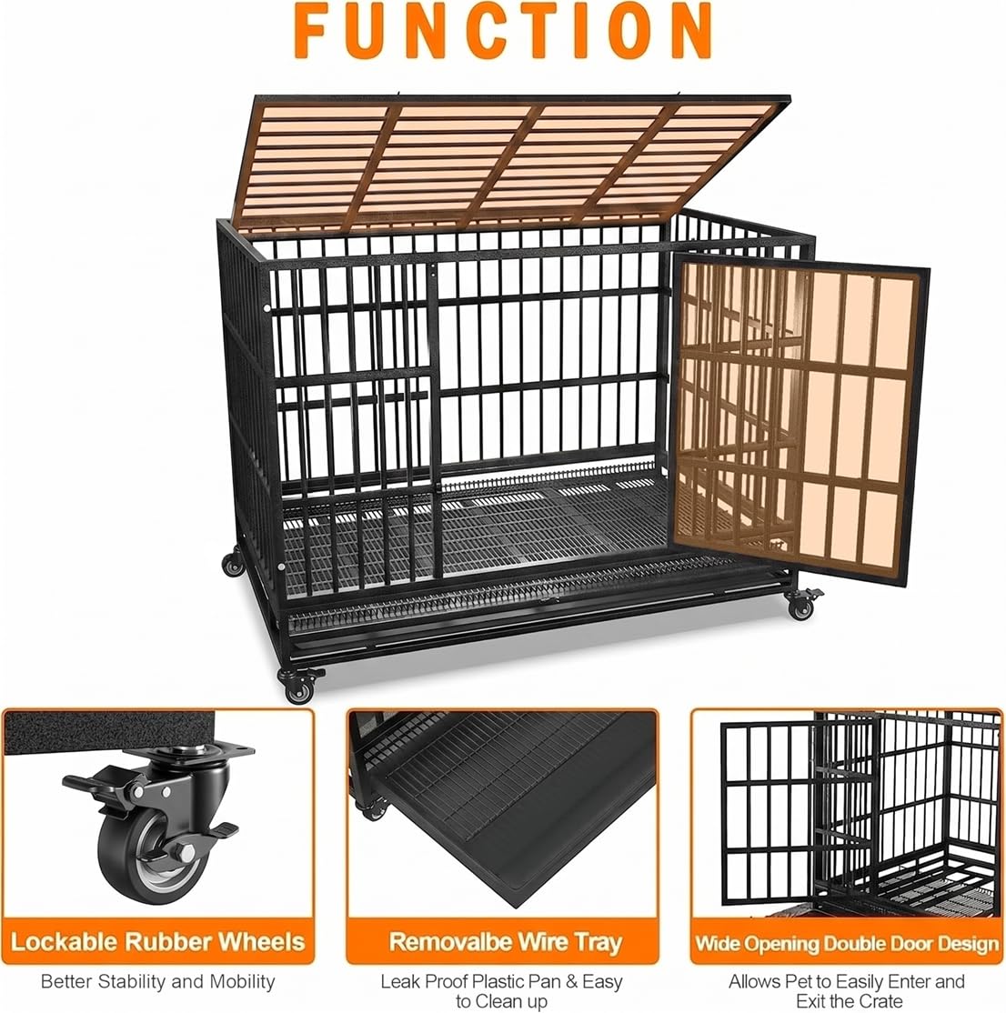 48" Heavy Duty Dog Crate A724