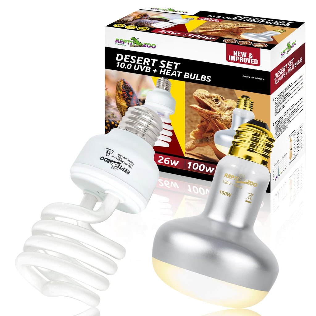 100W Basking Spot Light & 26W UVA UVB Bulb Combo Pack S928624