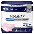 Large Adult Diapers with Tabs, Pink, 4 Count D4543