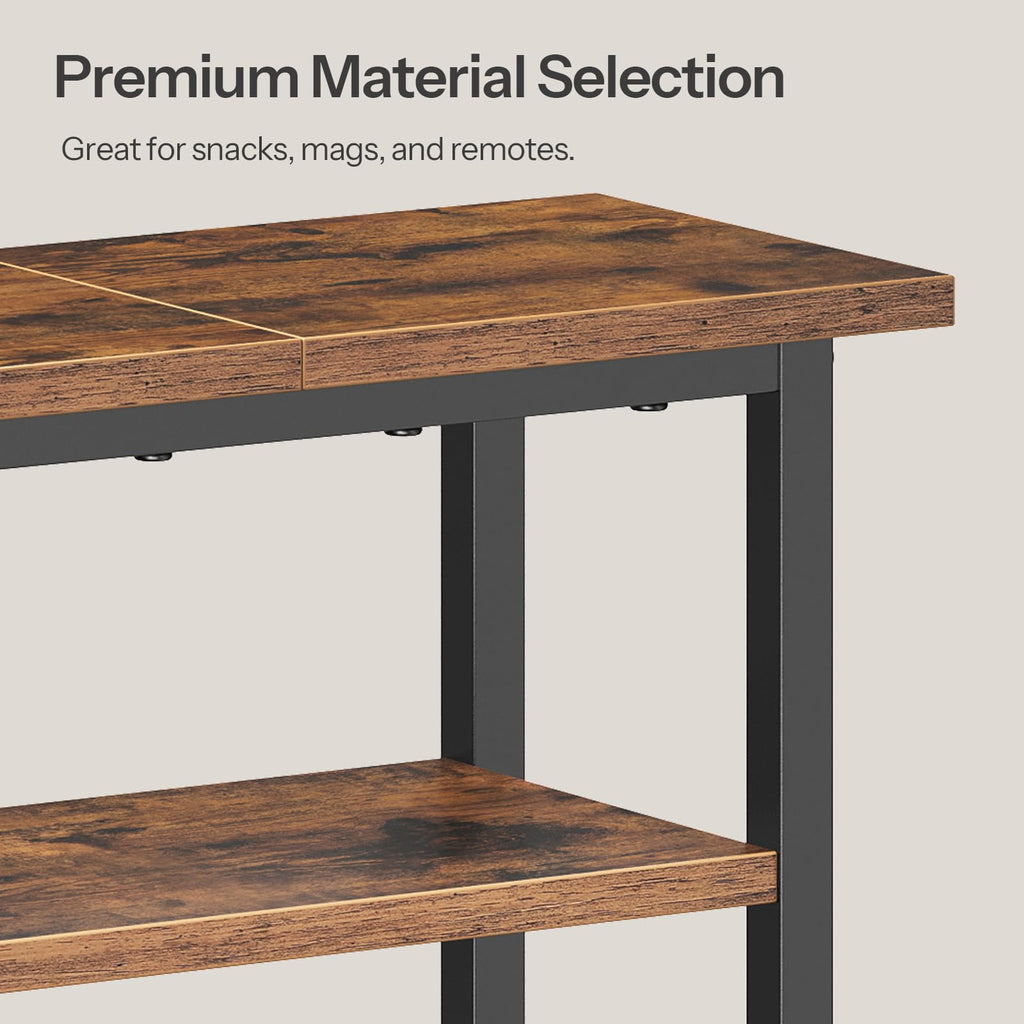 Narrow Side Table with Charging Station and LED Light X243996