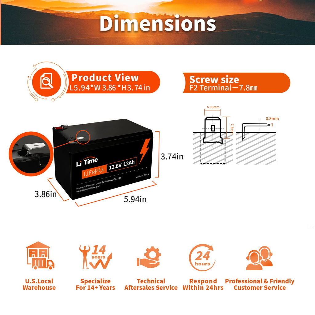 12V 12Ah Mini LiFePO4 Battery 2-Pack K2058