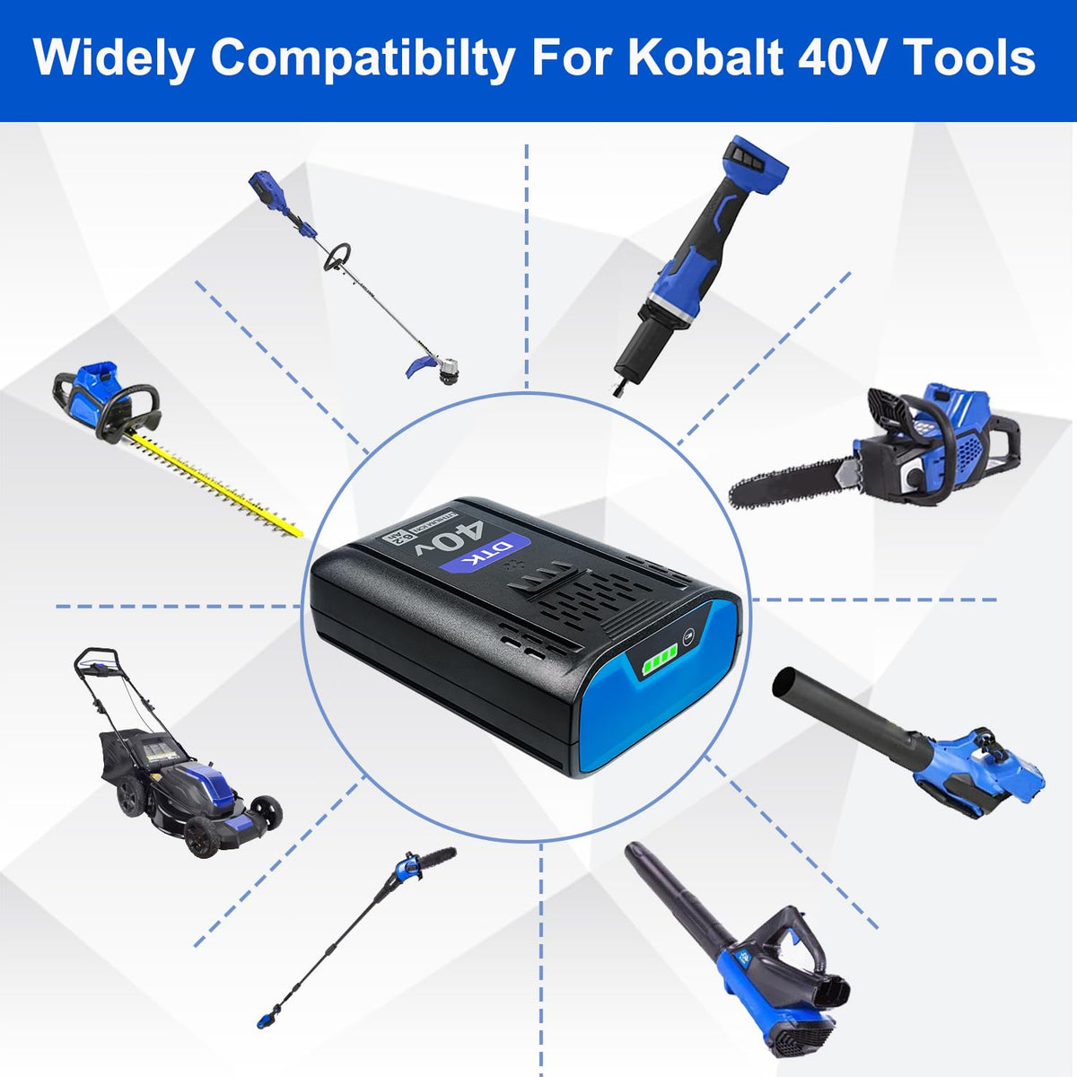 40V 6200mAh Cordless Power Tool Battery 2 Packs R972