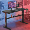 47 Inch T-Shaped Gaming Desk with Headphone Hook and Cup Holder R94628