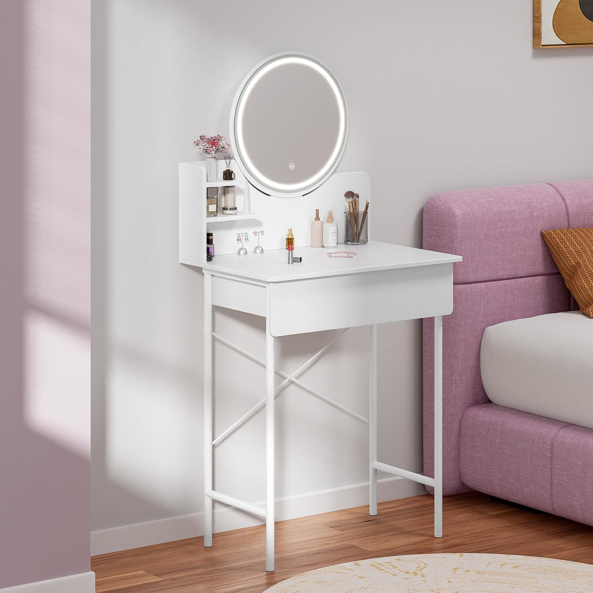 Vanity Desk with Mirror and LED Lights H792