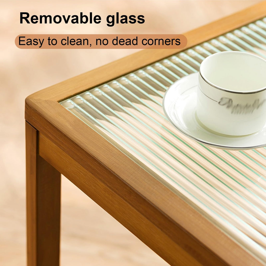 Square Coffee Table Set of Two, Natural Bamboo I682300