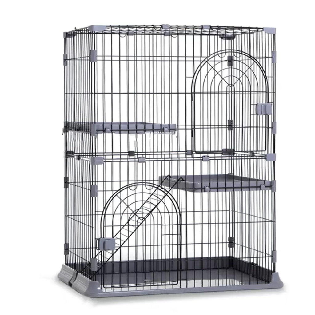 4-Tier Cat Cage Playpen with Hammock & Platforms C966