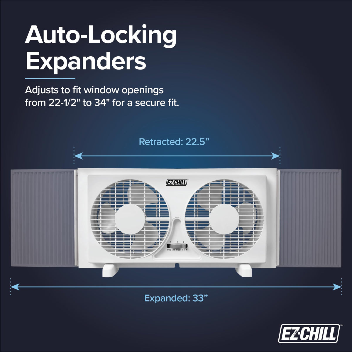 9" Twin Window Fan with Manual Reversible Airflow, 2 Speed, White T471128