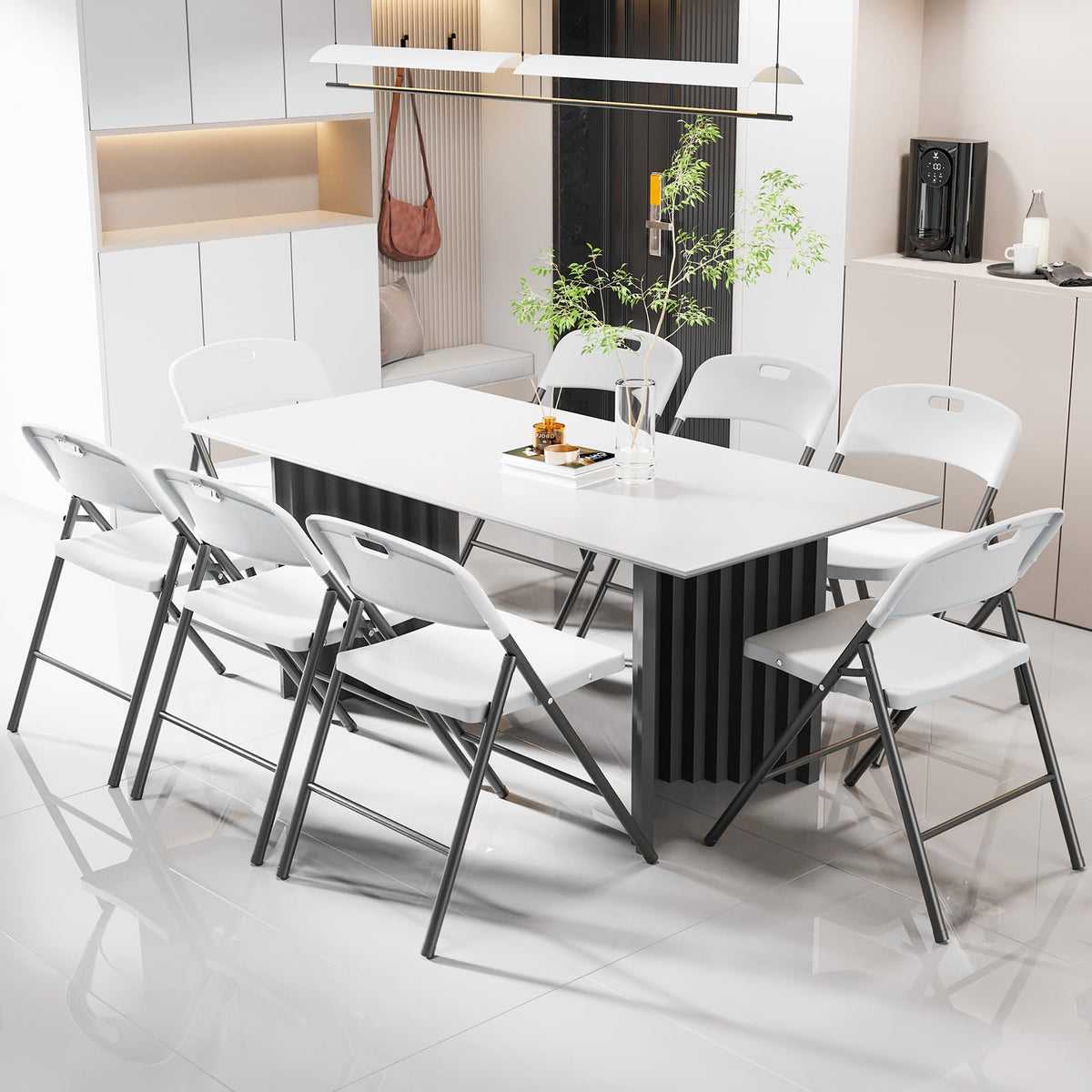 White Plastic Folding Chairs S83601