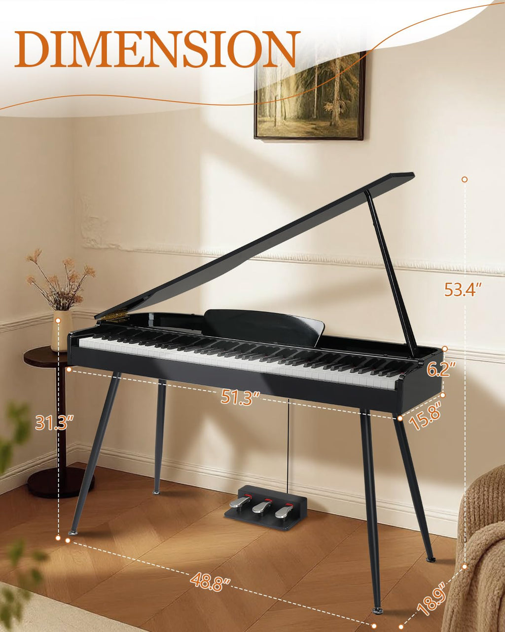 88 Key Weighted Action Digital Piano O441899