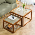 Square Coffee Table Set of Two, Natural Bamboo I682300