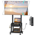 Rolling TV Stand with Power Outlet, Adjustable Height, for 23-60 inch Screens T11744
