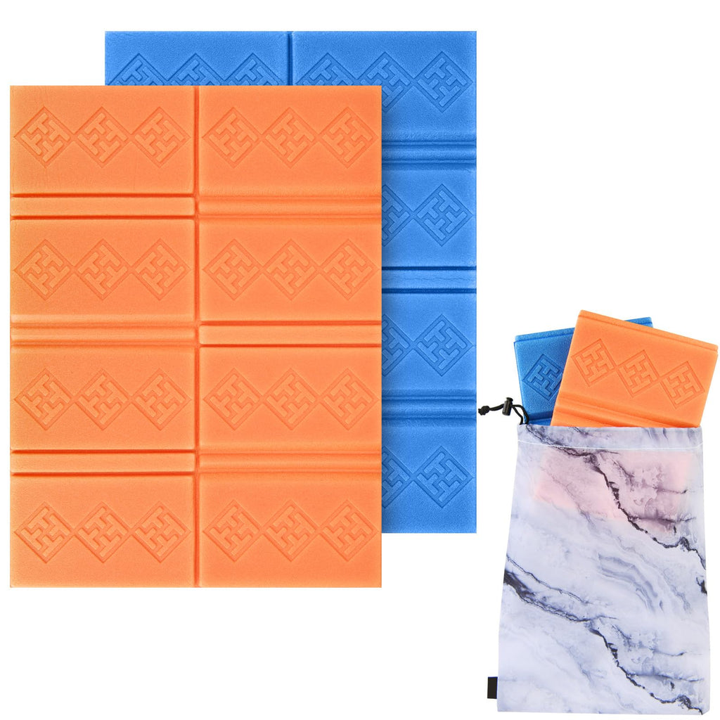 2 Pcs 15x11 Inch Foldable Waterproof Camping Seat Cushion T58488
