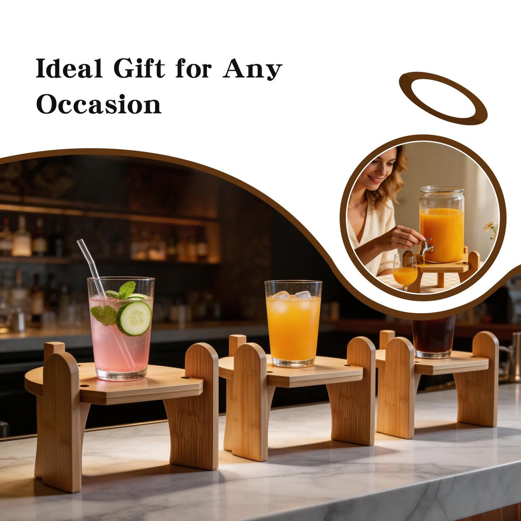 Beverage Dispenser with Bamboo Stand X4819