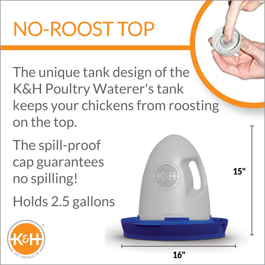 Heated Gray 2.5gal Poultry Waterer O882042