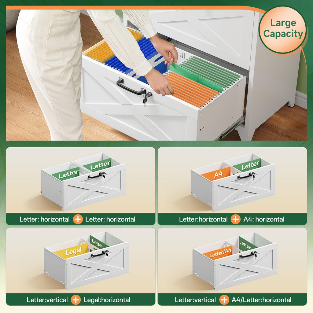 2 Drawer Metal File Cabinet with Lock G436