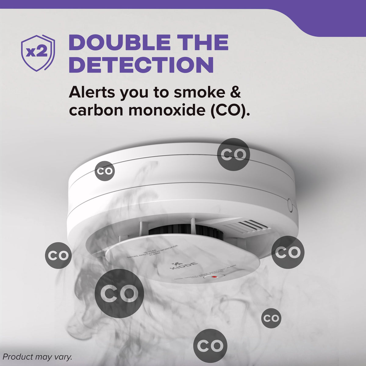 Smoke & Carbon Monoxide Detector, 10-Year Battery, 2 Pack J416
