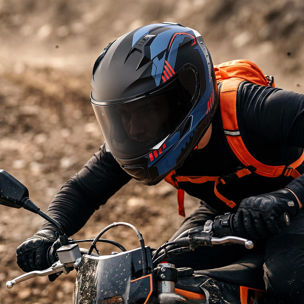 DOT Approved Adult Motocross Helmet with Clear Visor E7049